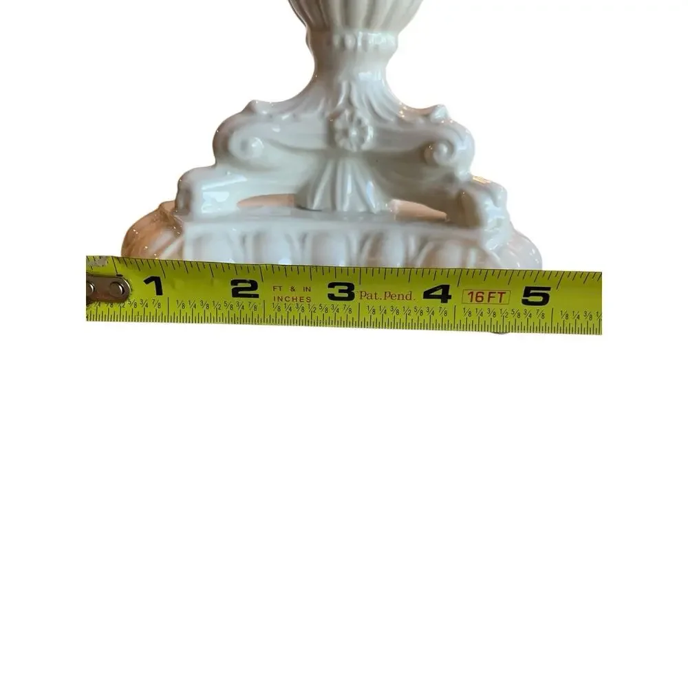 Bloomingdale’s Made In Italy White Porcelain Candle Stick Holder 11.5 “ Tall‎